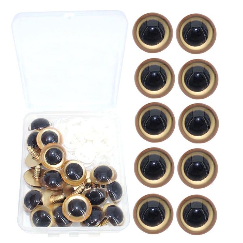 ARTCXC 1Box(20Pcs) 24MM Large Colorful Plastic Safety Eyes Craft Eyes with Washers for Doll, Puppet, Plush Animal DIY Making - Image 4